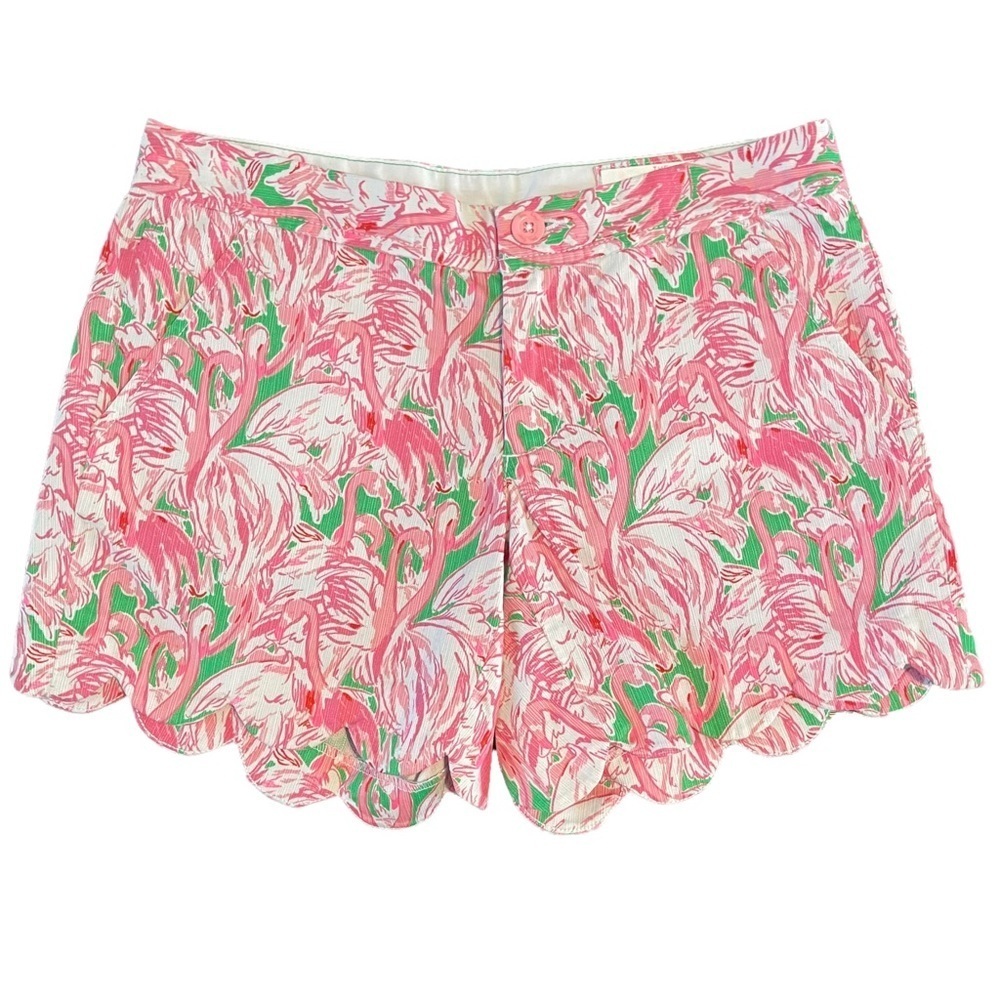 Lilly Pulitzer Buttercup Scallop Hem Short in Pink Colony‎ Flamingo Print